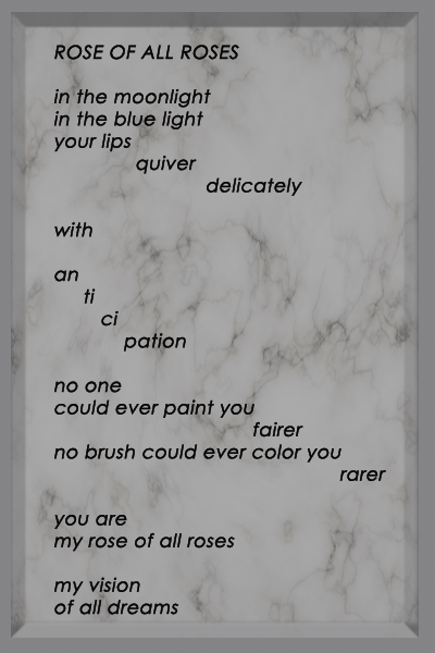 Poem from the Starlight Train Collection entitled Rose of All Roses